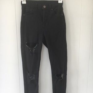 High rise Topshop distressed jeans